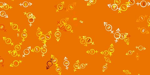 Light Yellow vector background with woman symbols.