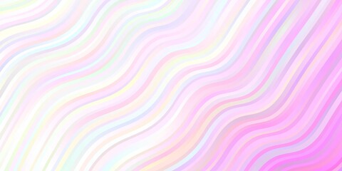 Obraz premium Light Pink, Yellow vector pattern with curves. Gradient illustration in simple style with bows. Template for your UI design.