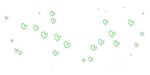 Light Green, Yellow vector background with hearts.