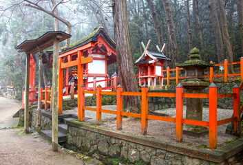 The Wakamiya Shrine in Nara, Japan