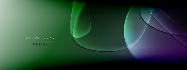 Vector abstract background - liquid bubble shapes on fluid gradient with shadows and light effects. Shiny design template for text