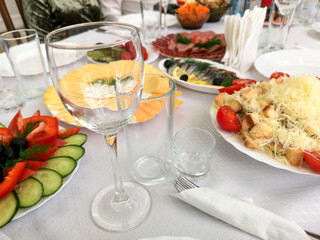 Cutlery on the festive table