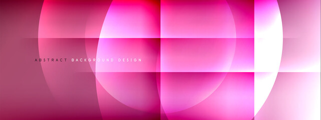 Vector abstract background - circle and cross on fluid gradient with shadows and light effects. Techno or business shiny design templates for text