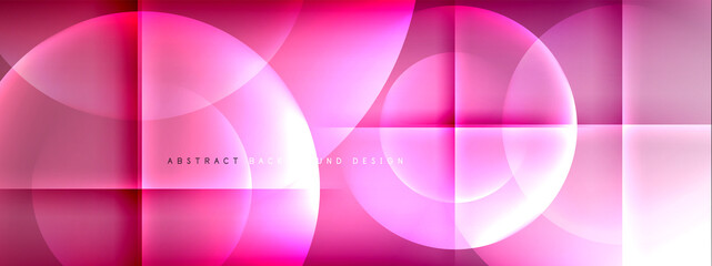 Vector abstract background - circle and cross on fluid gradient with shadows and light effects. Techno or business shiny design templates for text