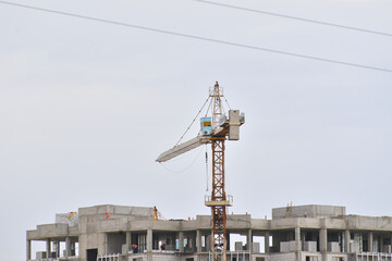 crane, construction, building, sky, industry, tower, cranes, site, development, blue, steel, architecture, tall, high, build, engineering, equipment, industrial, business, work, urban, structure, lift
