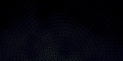 Fototapeta premium Dark BLUE vector backdrop with dots. Illustration with set of shining colorful abstract spheres. New template for a brand book.