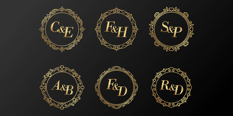 Collection of wedding monogram logos