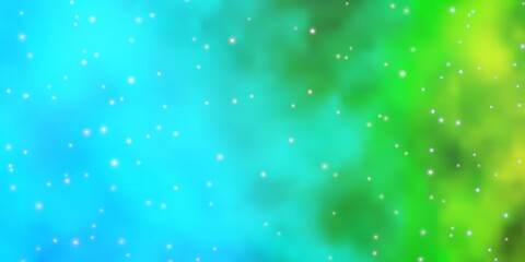 Obraz premium Light Blue, Green vector template with neon stars. Colorful illustration with abstract gradient stars. Theme for cell phones.