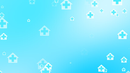 Medical health blue cross on home pattern background. Abstract banners with prevent virus infection and healthcare stay home concept.