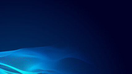 Dot blue wave light screen gradient texture background. Abstract  technology big data digital background. 3d rendering.