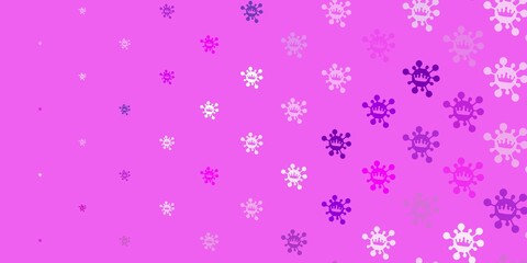 Light purple vector backdrop with virus symbols.