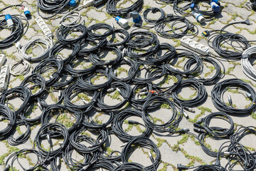 Stage equipment lying on the floor