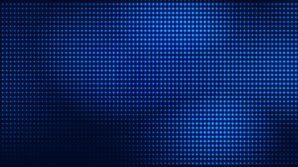 Naklejka premium Dot blue pattern screen led light gradient texture background. Abstract technology big data digital background. 3d rendering.