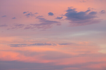 Natural background. Evening sky with sunset clouds.