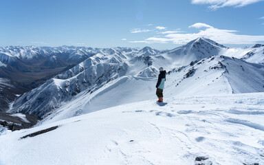 Fototapeta na wymiar Skiing in New Zealand