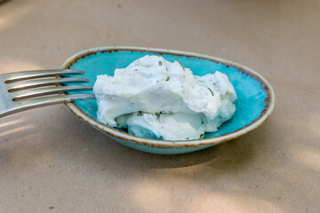 Tzatziki Greek specialty close up