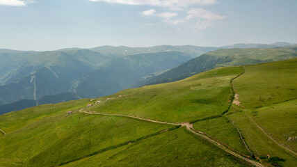 mountain landscape with green grass 