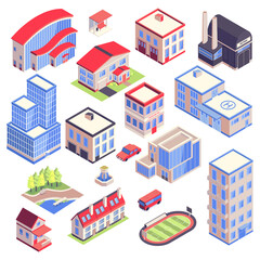 City Buildings Isometric Set
