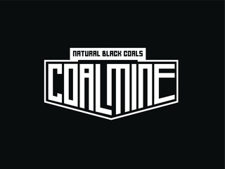 Fototapeta premium Coal mining logo with coal mine text and Coal mine icon