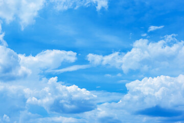 Naklejka na ściany i meble White cloudy with blue sky nature abstract background.
