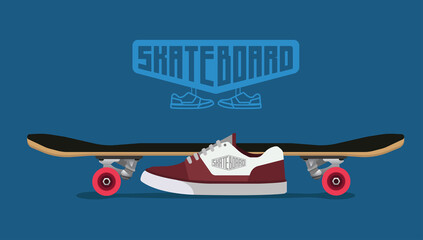 Skateboard with skateboard shoe © The Mumus