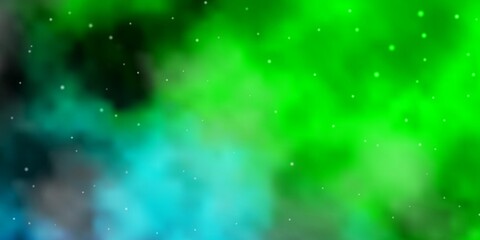 Light Blue, Green vector layout with bright stars. Colorful illustration with abstract gradient stars. Design for your business promotion.