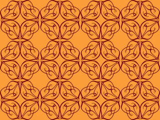 Seamless pattern design with floral background elements, beautiful ornaments, black, white, orange, pink, red, green, yellow, blue, gray, purple, brown