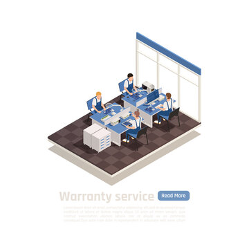 Warranty Service Isometric Illustration