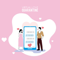 couple sending love messages by cell phone