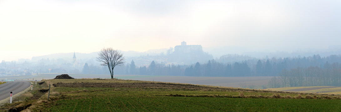 foggy landscape near the village of Weitra