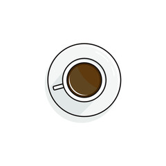 cup of coffee simple illustration cartoon style