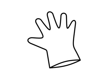 ビニール手袋(線画)