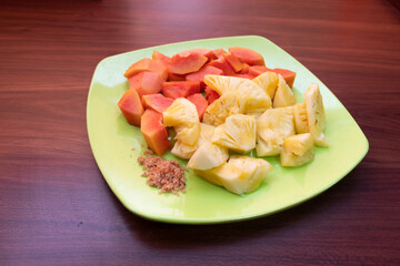 California papaya and fresh pineapple