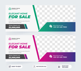 Real estate home rent sale social media post facebook cover page timeline web ad banner template design