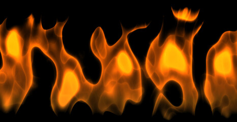 fire and flames on black