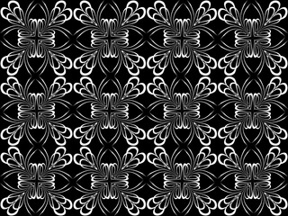 Seamless pattern design with floral background elements, beautiful ornaments, black, white, orange, pink, red, green, yellow, blue, gray, purple, brown