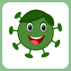 Corona virus with hair icon,symbol,mascot  vector