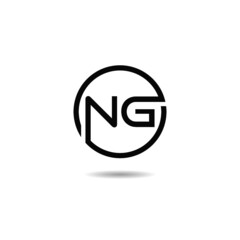 Fototapeta premium Initial Letter NG Logo with shadow