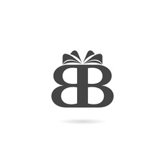 BB letter logo design with shadow