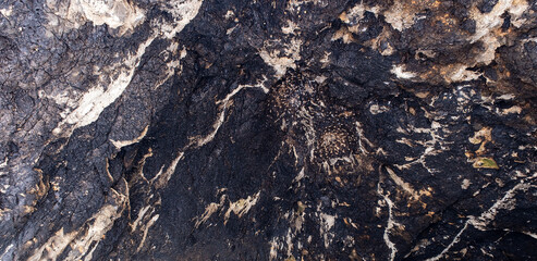 Texture of smoked walls of cave