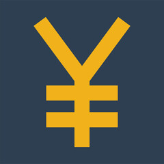 Graphic mall, Yen currency, Flat color icon.