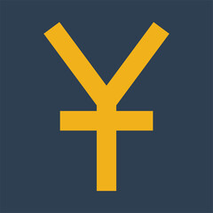 Obraz premium Graphic mall, Yuan currency, Flat color icon.