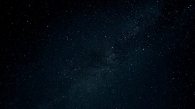 Milky way galaxy motion and falling stars on summer night starry sky,universe field 4k