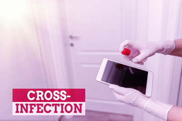 Word writing text Cross Infection. Business photo showcasing diseasecausing microorganism...