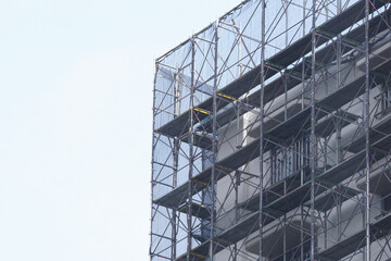 scaffold of renovation of apartment