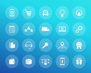 E-commerce, online shopping, business, retail icons