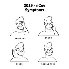 Coronavirus Symptoms Icon Logo Illustrator