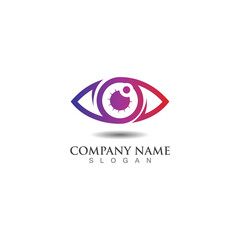 Eye Logo vision abstract simple design vector template