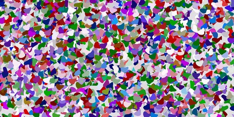 Light pink, green vector background with random forms.