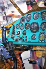 vintage airplane cockpit